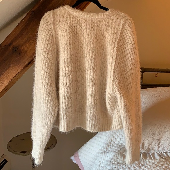 Free People Fuzzy V-Neck Sweater - Picture 8 of 14